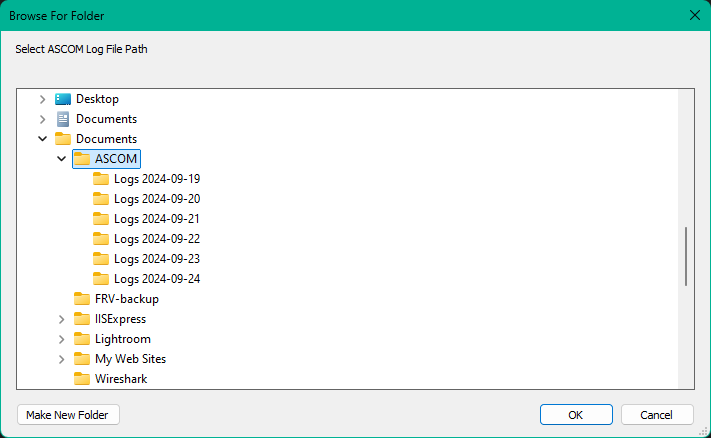 Diagnostics Log File Folder